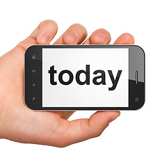 Image showing Time concept: Today on smartphone