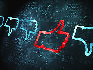 Image showing Social network concept: Like, Unlike on digital background