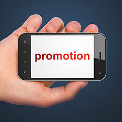 Image showing Advertising concept: Promotion on smartphone