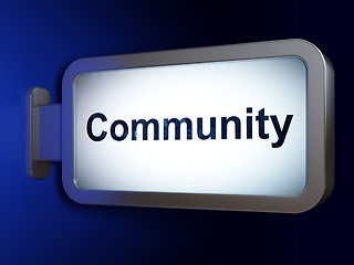 Image showing Social media concept: Community on billboard background
