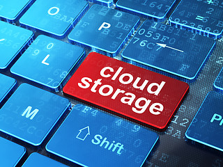Image showing Networking concept: Cloud Storage on computer keyboard backgroun