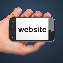 Image showing SEO web development concept: Website on smartphone