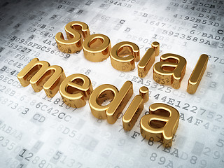 Image showing Golden Social Media on digital background