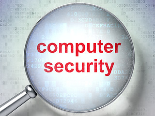 Image showing Protection concept: Computer Security with optical glass