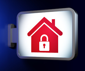 Image showing Protection concept: Home on billboard background
