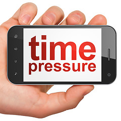 Image showing Time concept: Time Pressure on smartphone