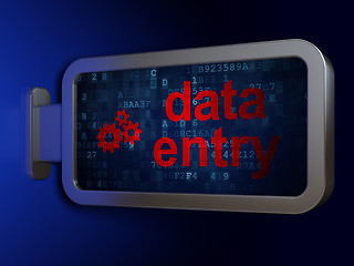 Image showing Information concept: Data Entry and Gears on billboard backgroun