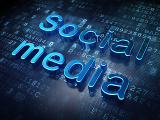 Image showing Social media concept: Blue Social Media on digital