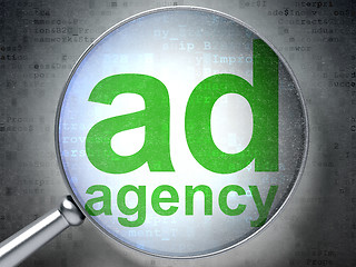 Image showing Marketing concept: Ad Agency with optical glass