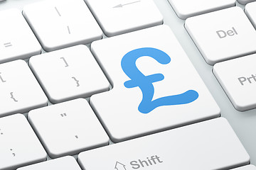 Image showing Currency concept: Pound on computer keyboard background