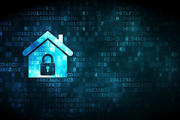Image showing Safety concept: Home on digital background