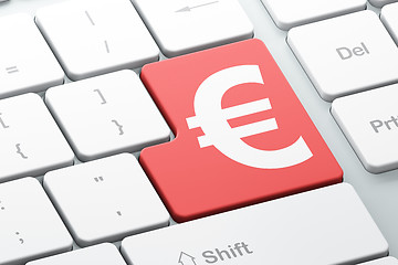 Image showing Currency concept: Euro on computer keyboard background