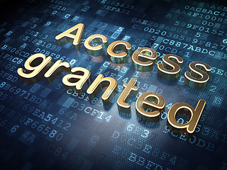 Image showing Security concept: Golden Access Granted on digital background