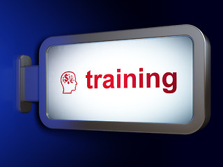 Image showing Education concept: Training and Finance Symbol on billboard back