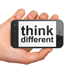 Image showing Education concept: Think Different on smartphone
