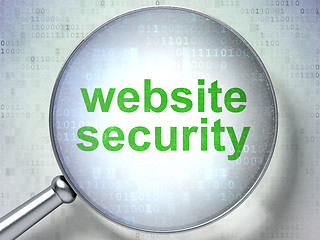 Image showing SEO web development concept: Website Security with optical glass