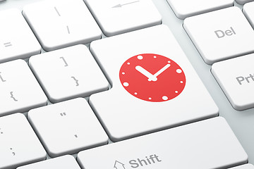 Image showing Time concept: Clock on computer keyboard