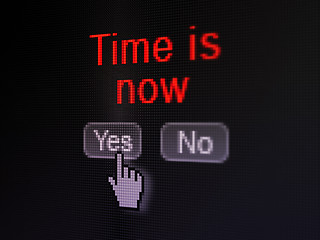 Image showing Timeline concept: Time is Now on digital computer screen