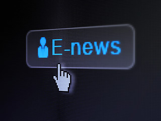 Image showing News concept: E-news and Business Man on digital button backgrou