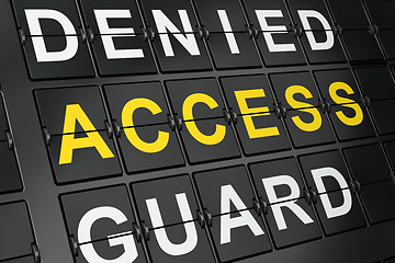 Image showing Protection concept: Access on airport board background