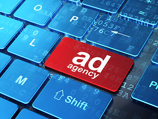 Image showing Advertising concept: Ad Agency on computer keyboard background