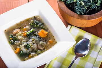 Image showing White Bean and Kale soup