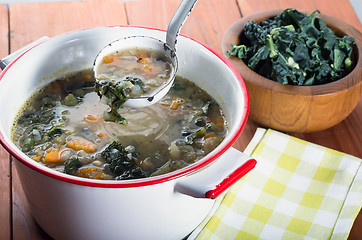 Image showing White Bean and Kale soup