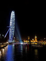 Image showing London eye and Westminster abbey, december 2013, London