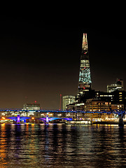 Image showing The Shard seen from the river Thames, London, december 2013