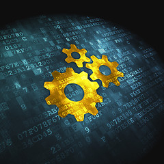 Image showing Finance concept: Gears on digital background