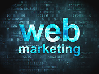 Image showing SEO web design concept: Web Marketing on digital background