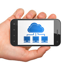 Image showing Cloud computing concept: Cloud Network on smartphone