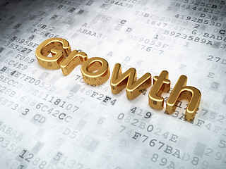 Image showing Finance concept: Golden Growth on digital background