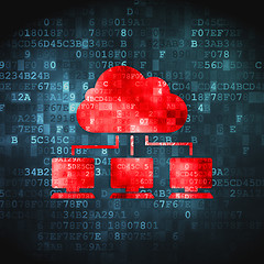 Image showing Cloud technology concept: Cloud Network on digital background