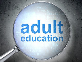 Image showing Education concept: optical glass with words Adult Education