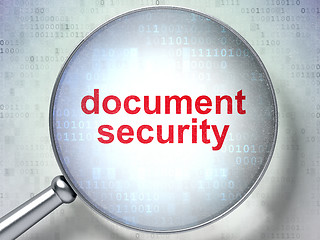 Image showing Privacy concept: optical glass with words Document Security