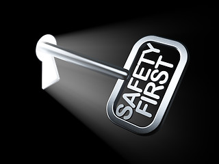 Image showing Security concept: Safety First on key