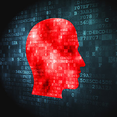 Image showing Data concept: Head on digital background