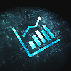 Image showing Finance concept: Growth Graph on digital background