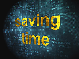 Image showing Time concept: Saving Time on digital background