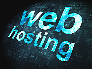 Image showing SEO web development concept: Web Hosting on digital background