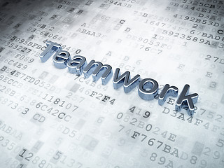 Image showing Business concept: Silver Teamwork on digital background