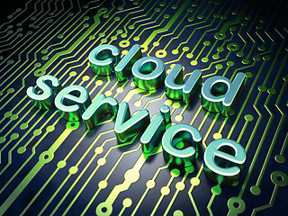 Image showing Cloud computing concept: Cloud Service on circuit board