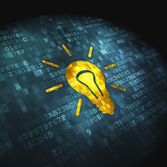 Image showing Finance concept: Light Bulb on digital background