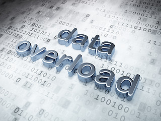 Image showing Data concept: Silver Data Overload on digital background