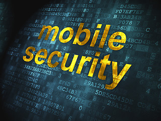 Image showing Safety concept: Mobile Security on digital background