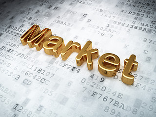 Image showing Finance concept: Golden Market on digital background