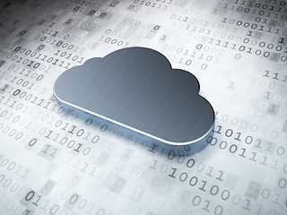 Image showing Networking concept: Silver Cloud on digital background