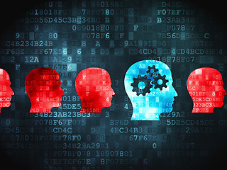 Image showing Education concept: Head Whis Gears on digital background