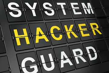 Image showing Privacy concept: Hacker on airport board